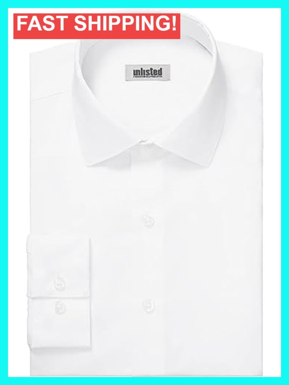 Slim Fit Solid Button-Up Dress Shirt with Spread Collar